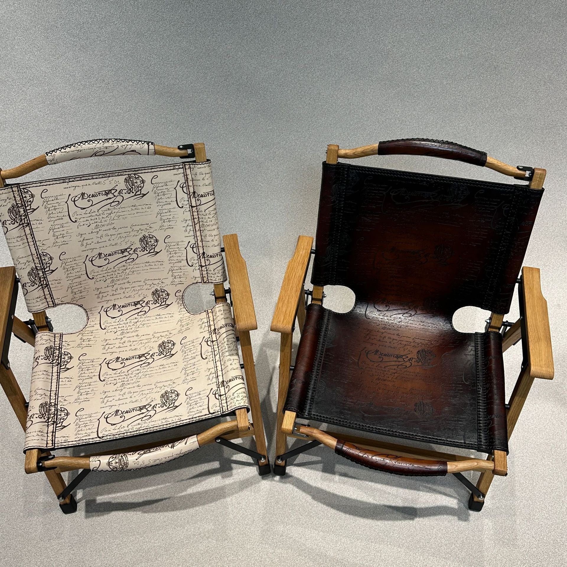 Vintage Leather Folding Chair