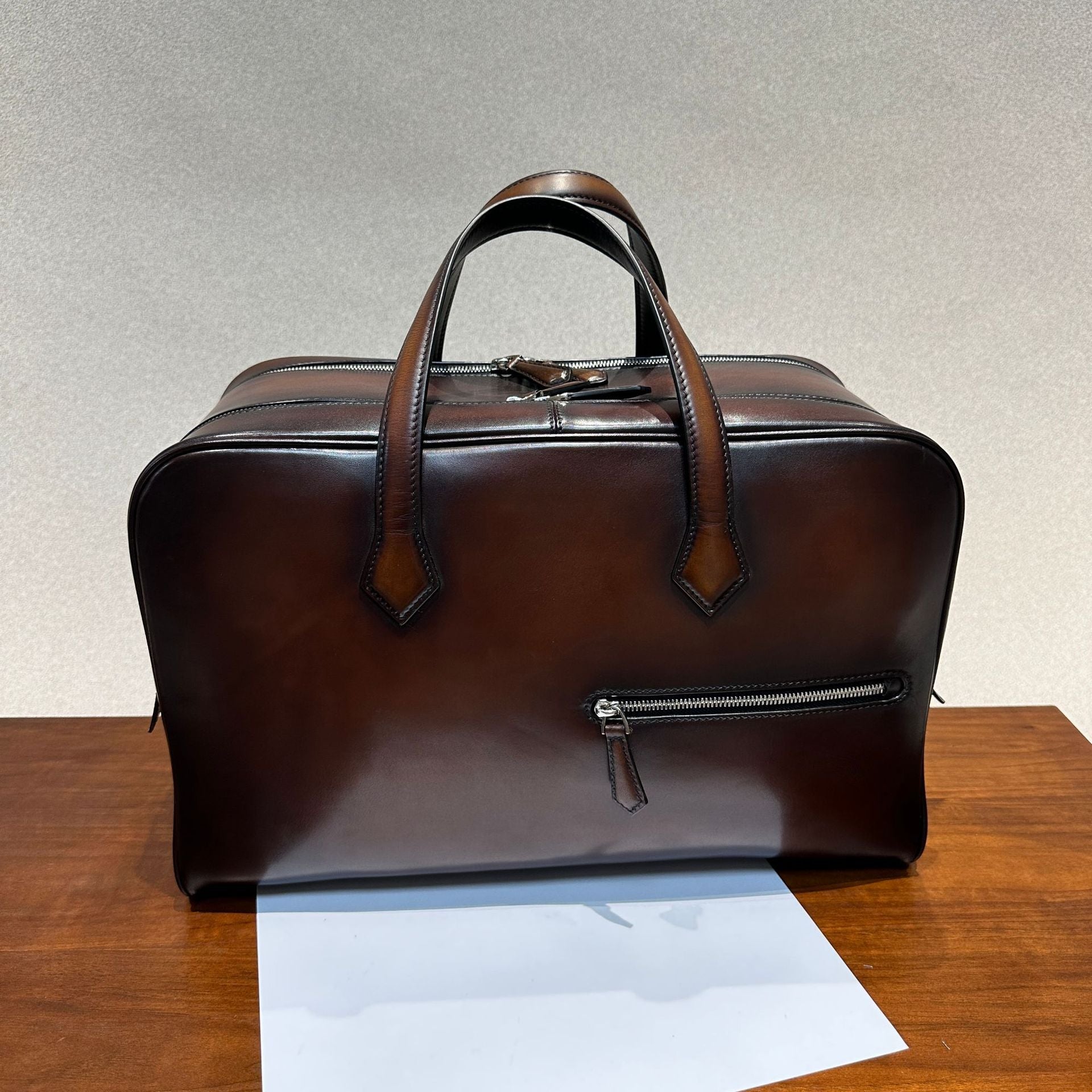 Retro Genuine Leather Men's Business & Travel Tote Bag.