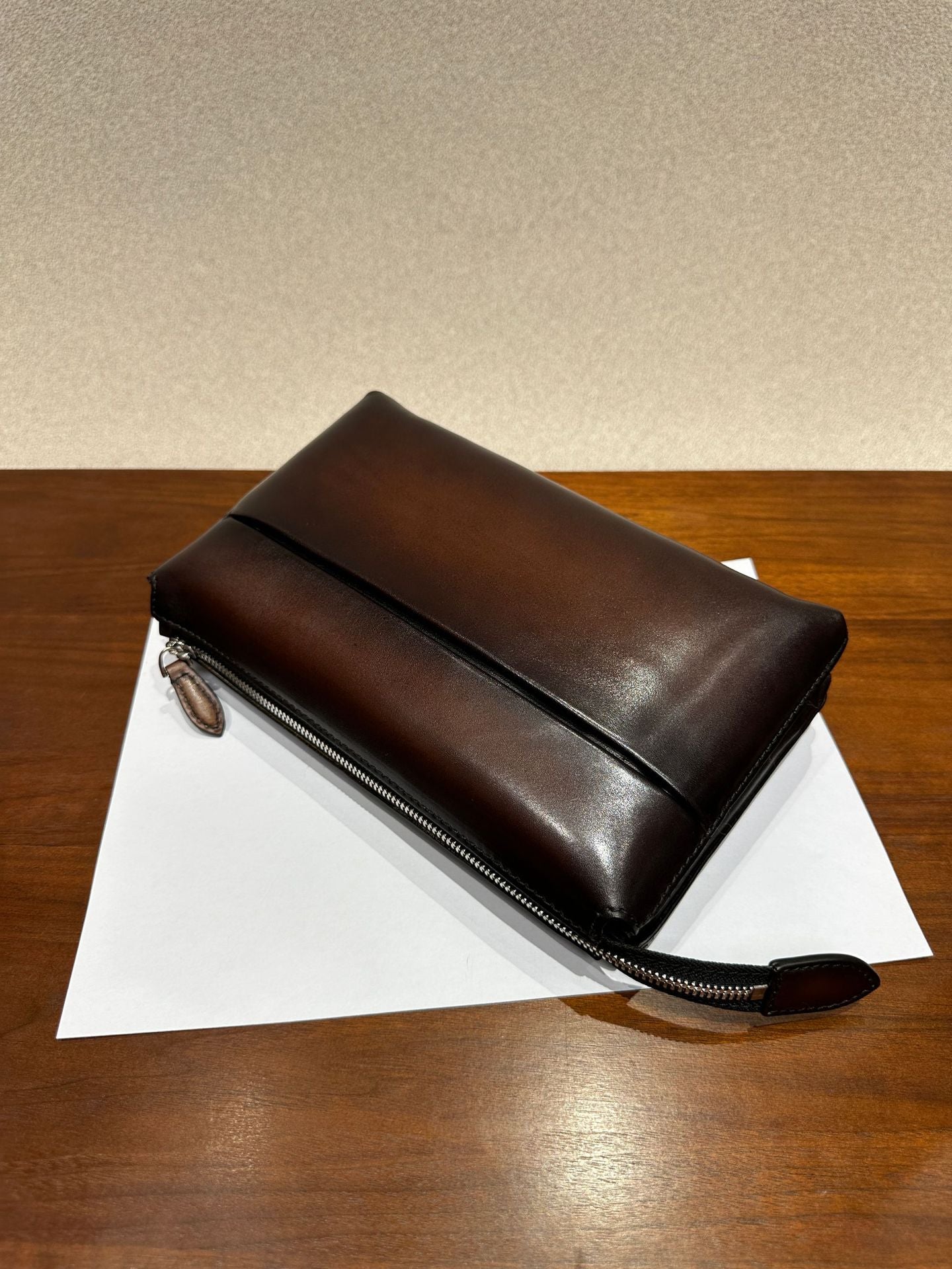 Retro Italian Calfskin Men's Luxury Leather Clutch Bag