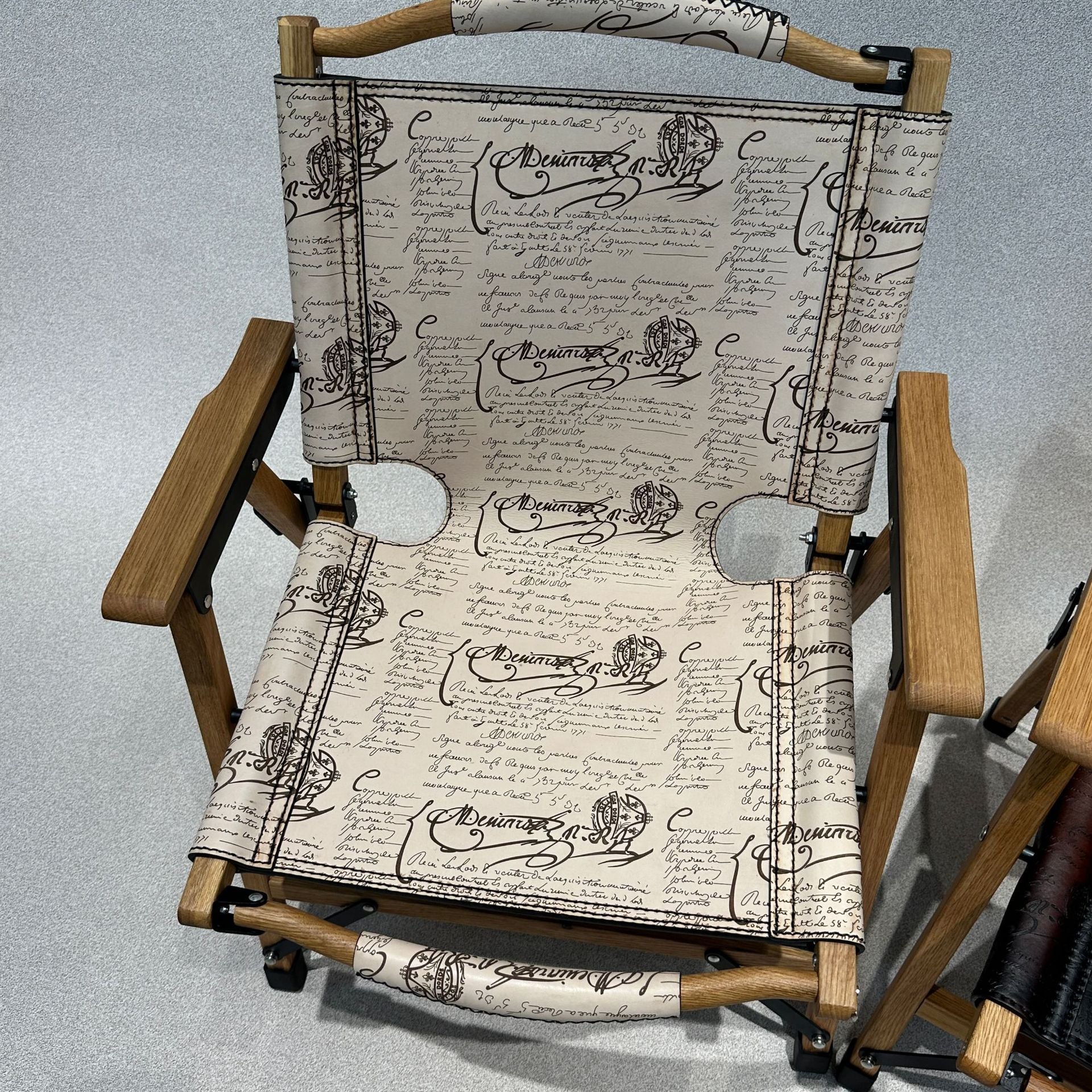Vintage Leather Folding Chair