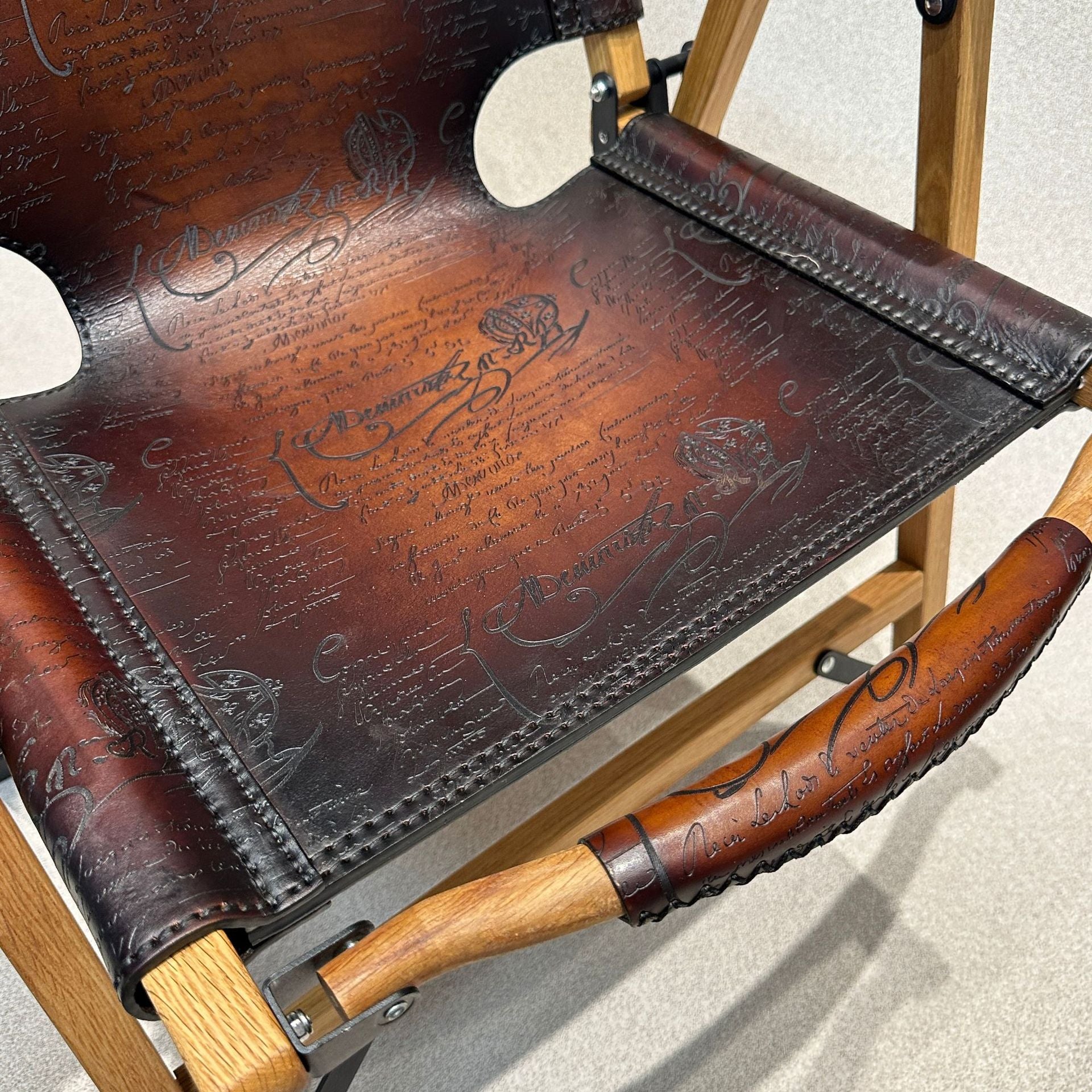 Vintage Leather Folding Chair