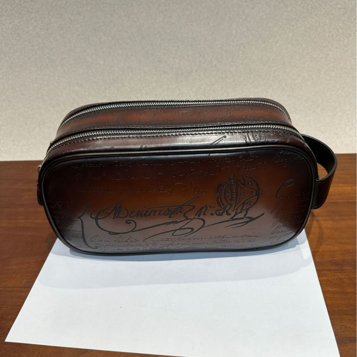 Scritto Leather Travel Clutch