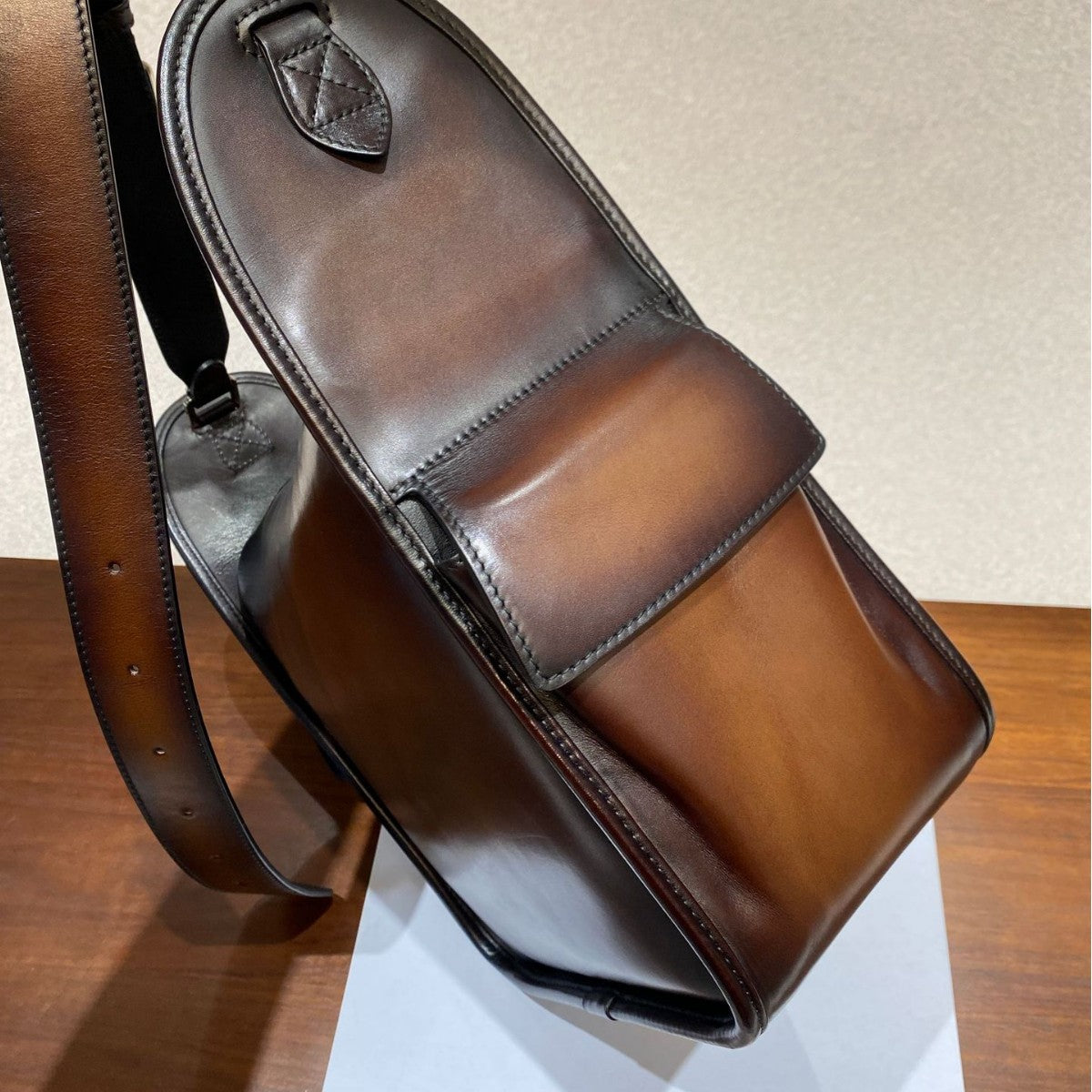 Vintage Scritto Calfskin Men's Crossbody Bag