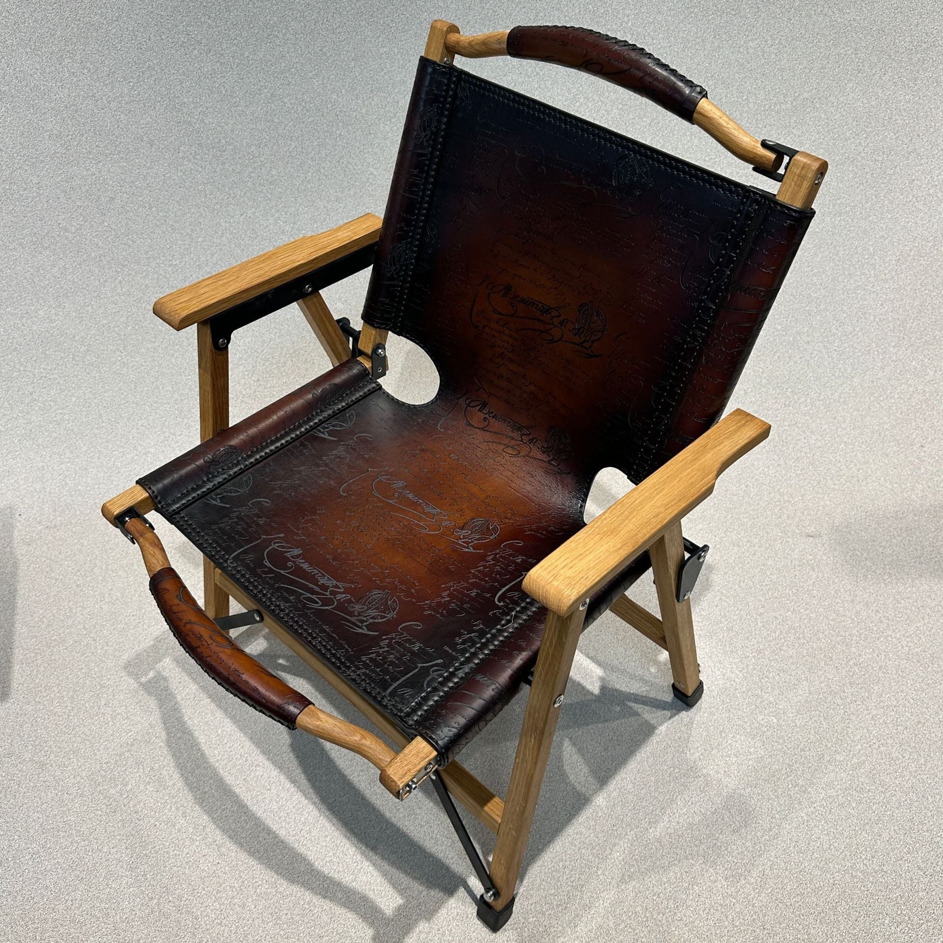 Vintage Leather Folding Chair