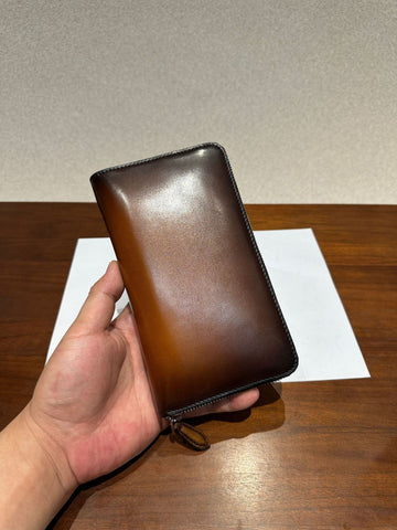 Vintage Genuine Leather Men's Zipper Long Wallet – Cowhide
