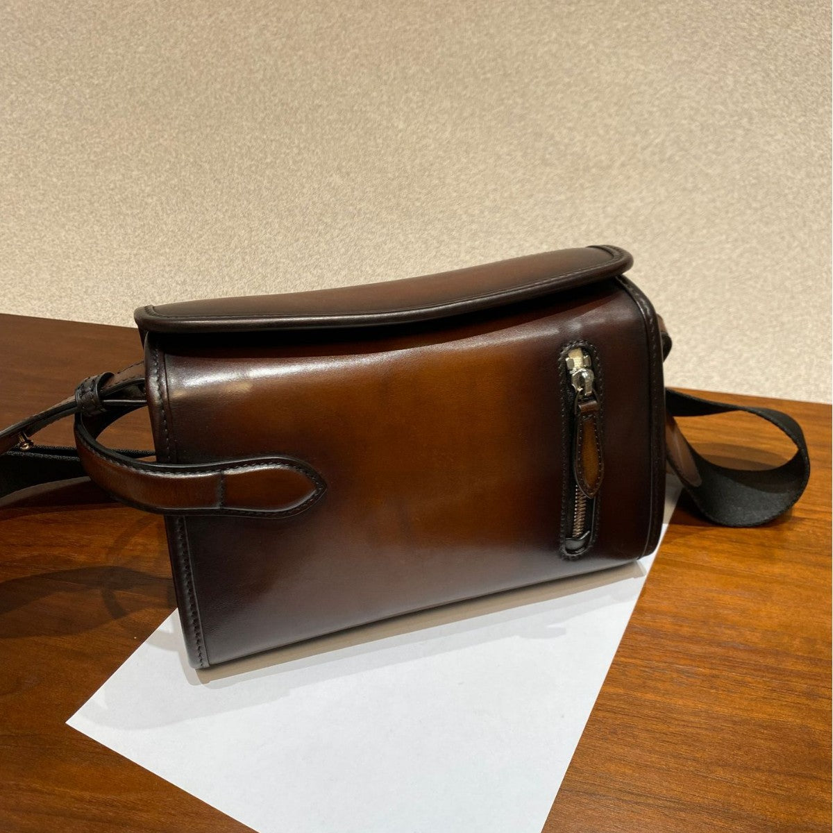 Vintage Grade A Calfskin Men's Crossbody Shoulder Bag