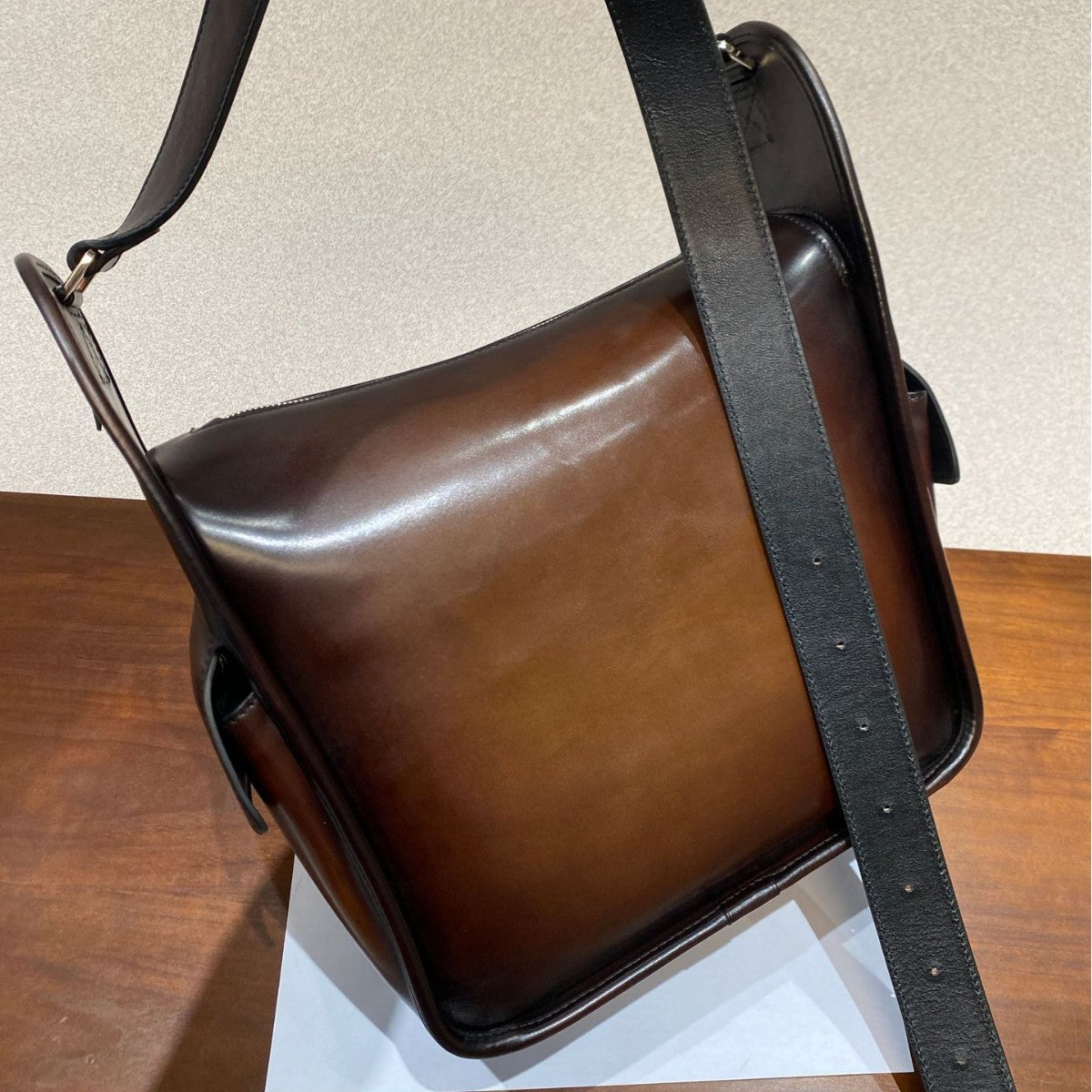 Vintage Scritto Calfskin Men's Crossbody Bag