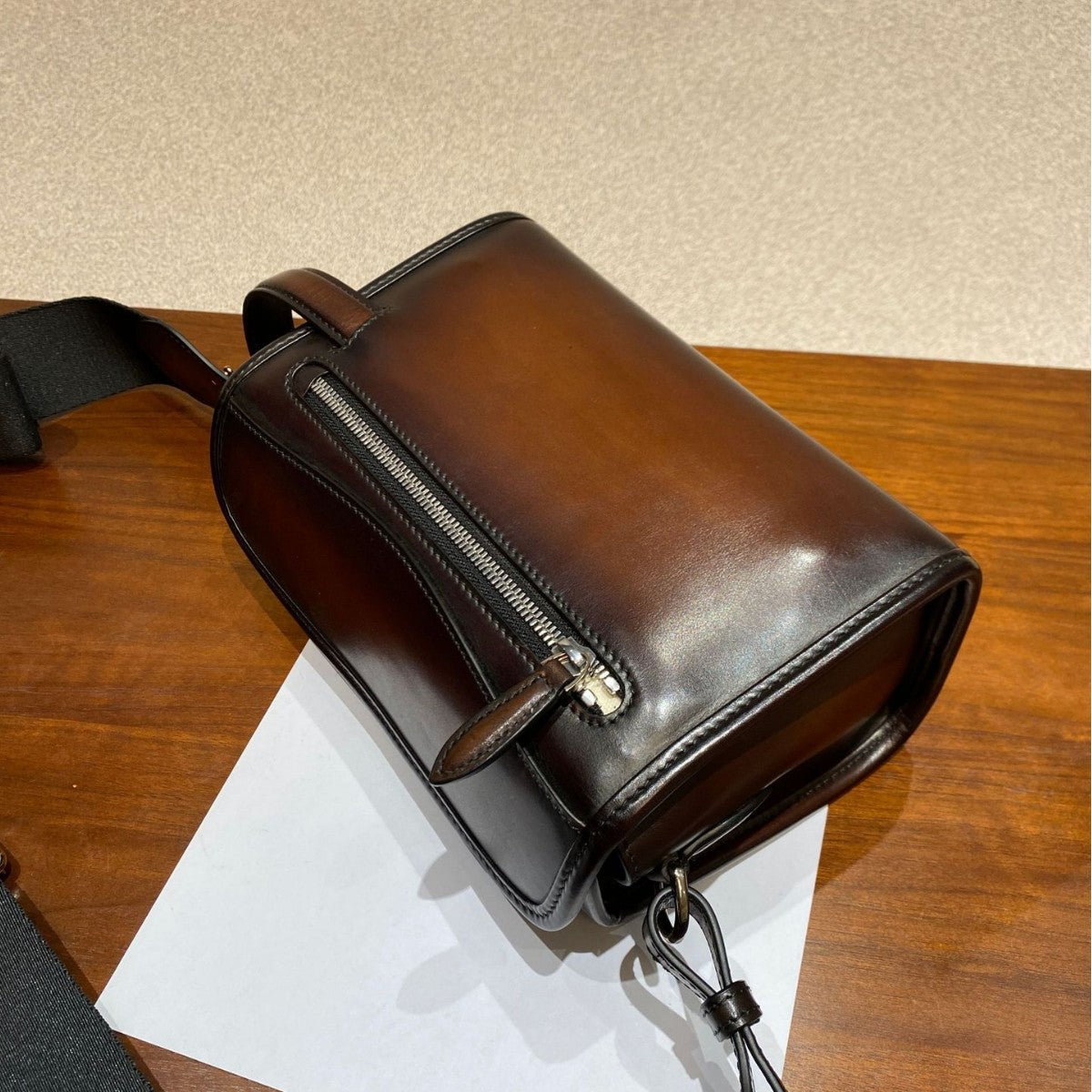 Vintage Grade A Calfskin Men's Crossbody Shoulder Bag