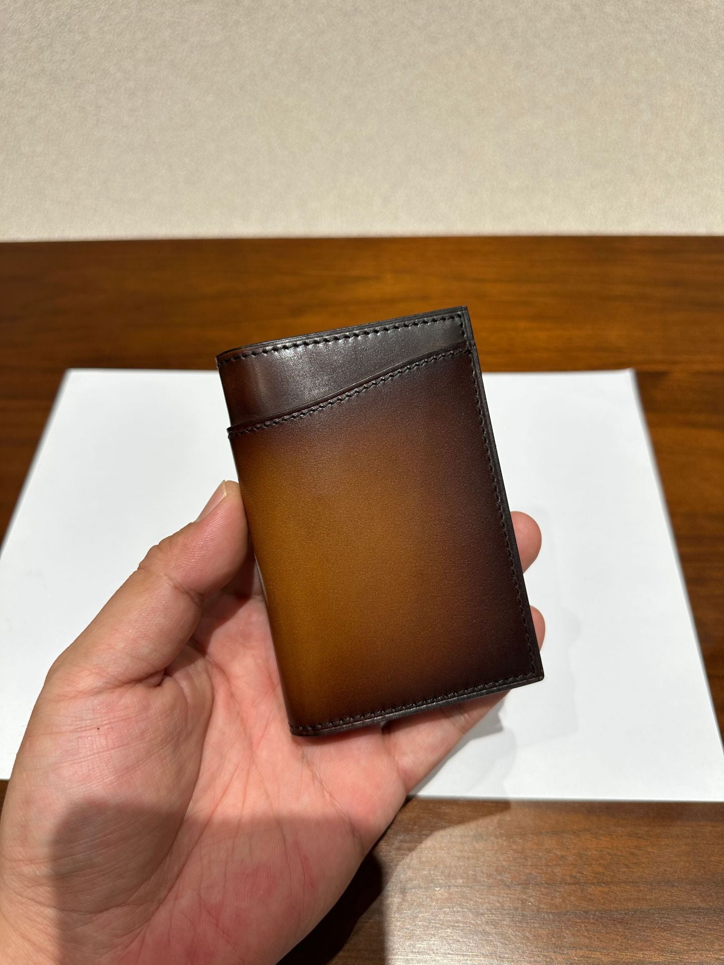 Retro Cowhide Mini Card Holder Wallet