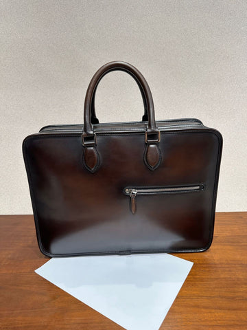 Retro Genuine Leather Men's Business Briefcase – Large Capacity