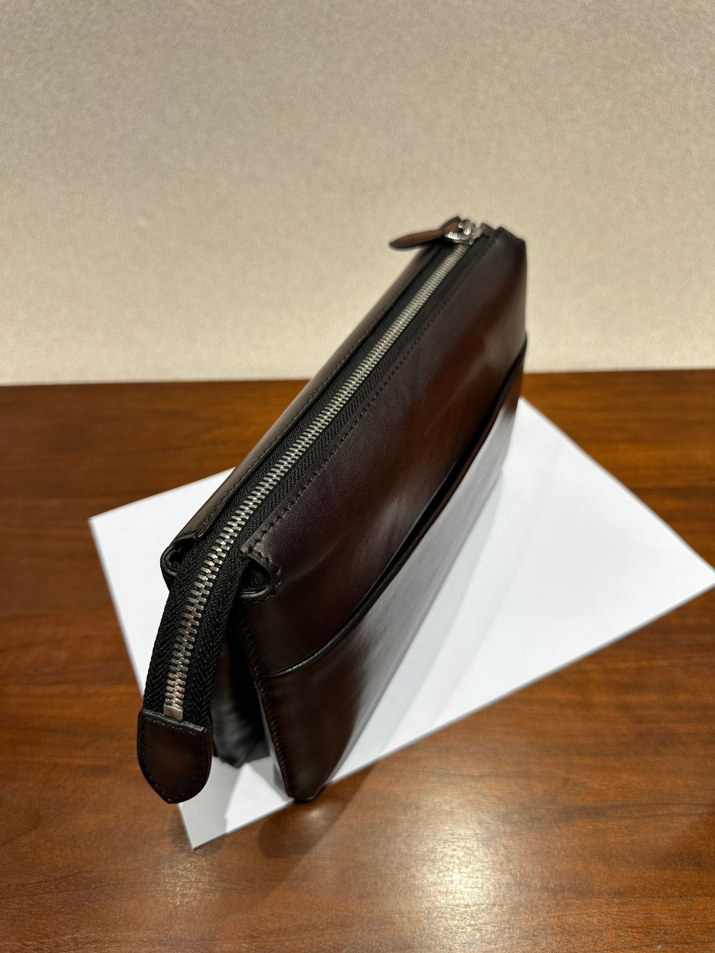 Retro Italian Calfskin Men's Luxury Leather Clutch Bag