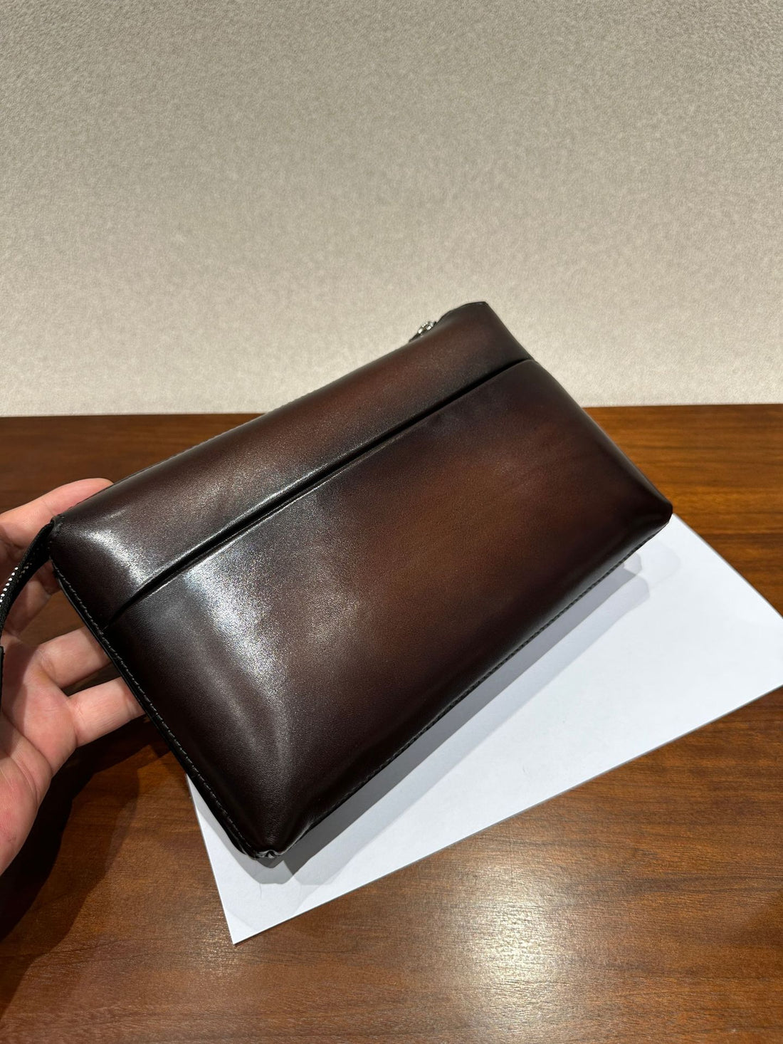 Retro Italian Calfskin Men's Luxury Leather Clutch Bag