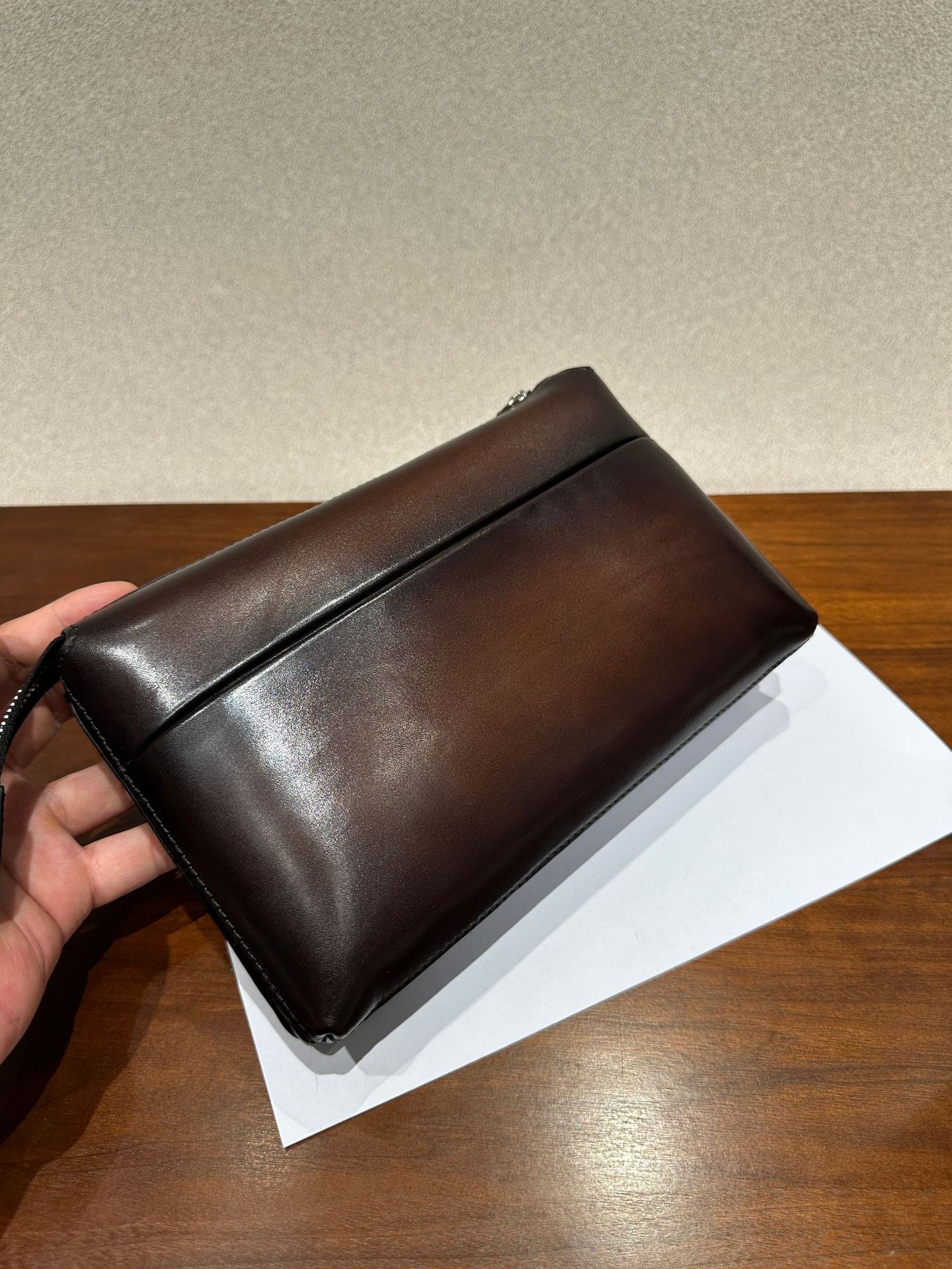 Retro Italian Calfskin Men's Luxury Leather Clutch Bag