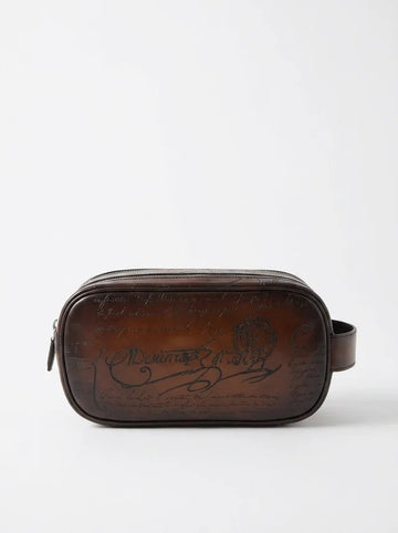 Scritto Leather Travel Clutch