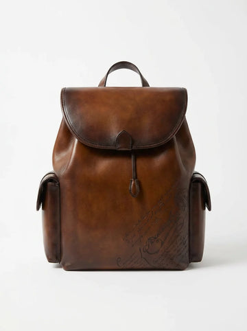 Vintage Genuine Leather Men's Backpack – Top-Grain Cowhide.