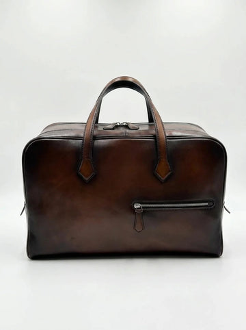 Retro Genuine Leather Men's Business & Travel Tote Bag.